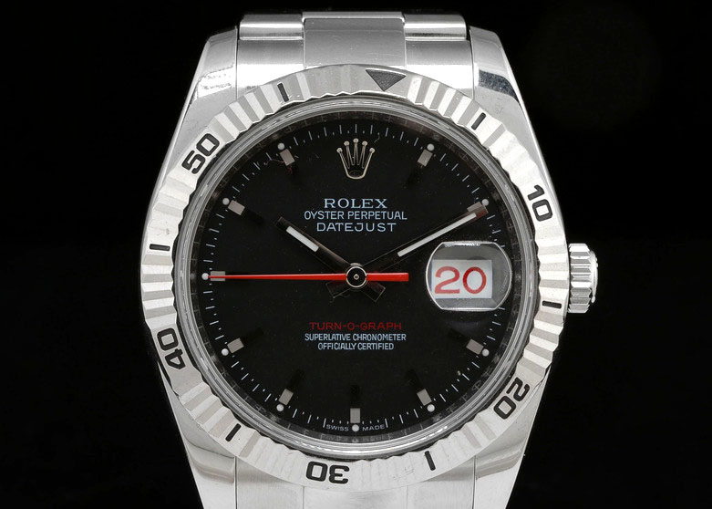 Men's Rolex Steel and 18K White Gold Oyster Perpetual Date Watch