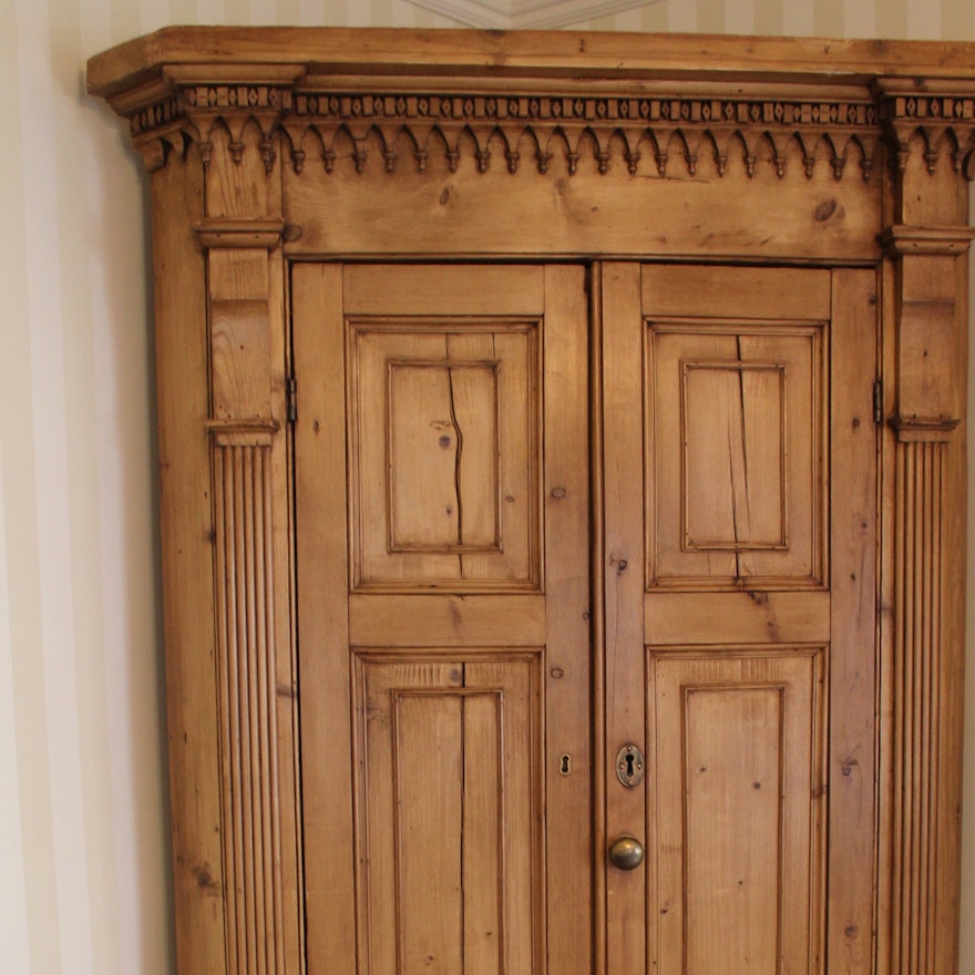 Antique Pine Corner Cupboard Circa 1820