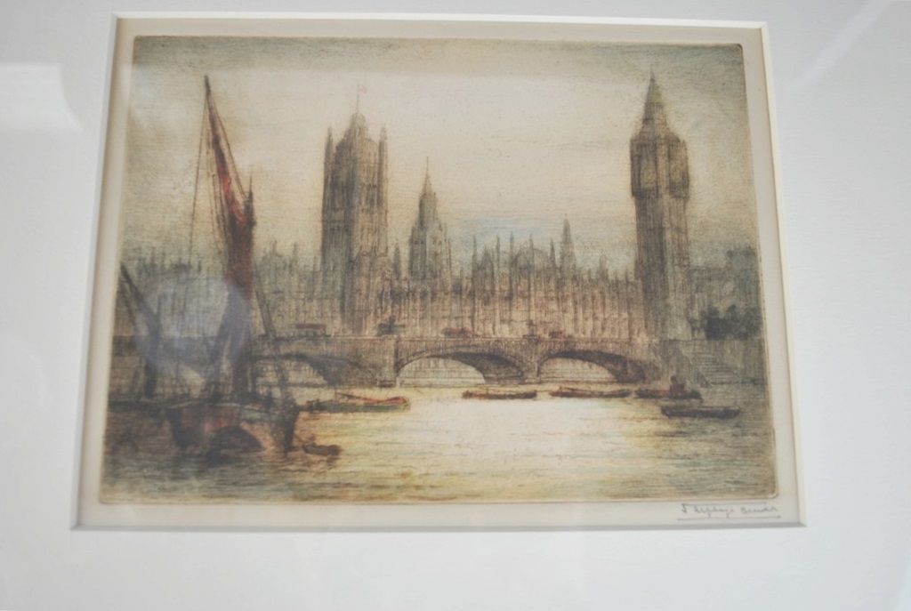 Pair of Signed Color Tinted Etchings By James Alphege Brewer