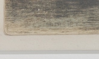 Pair of Signed Color Tinted Etchings By James Alphege Brewer