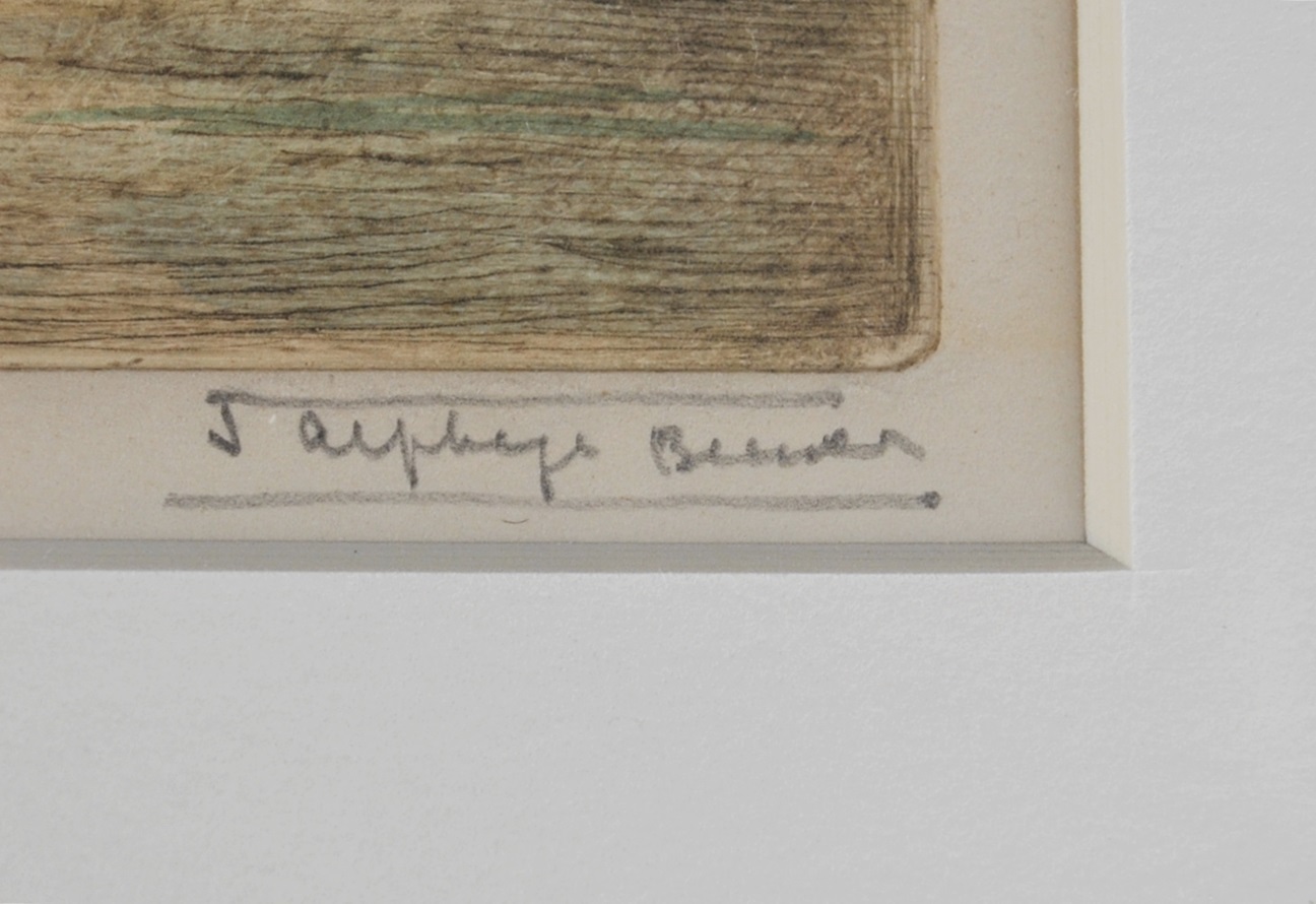 Pair of Signed Color Tinted Etchings By James Alphege Brewer