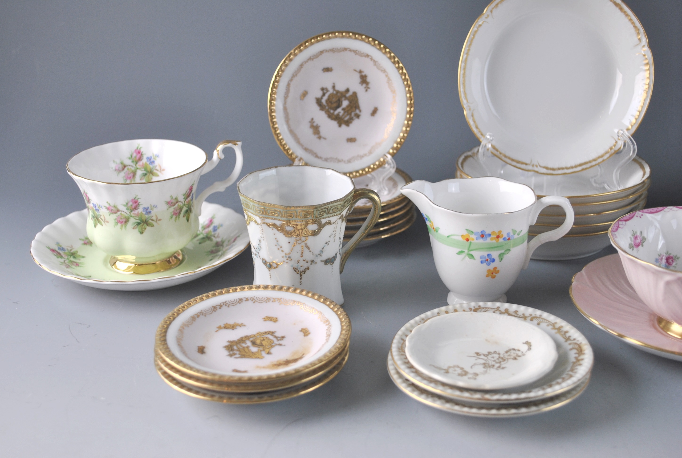 Group of Antique and Vintage China Tea Cups and Saucers