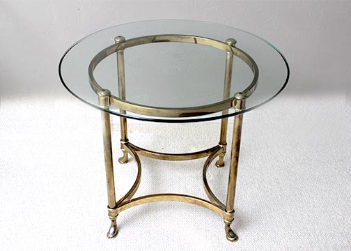 Art Deco Round Glass Top Table