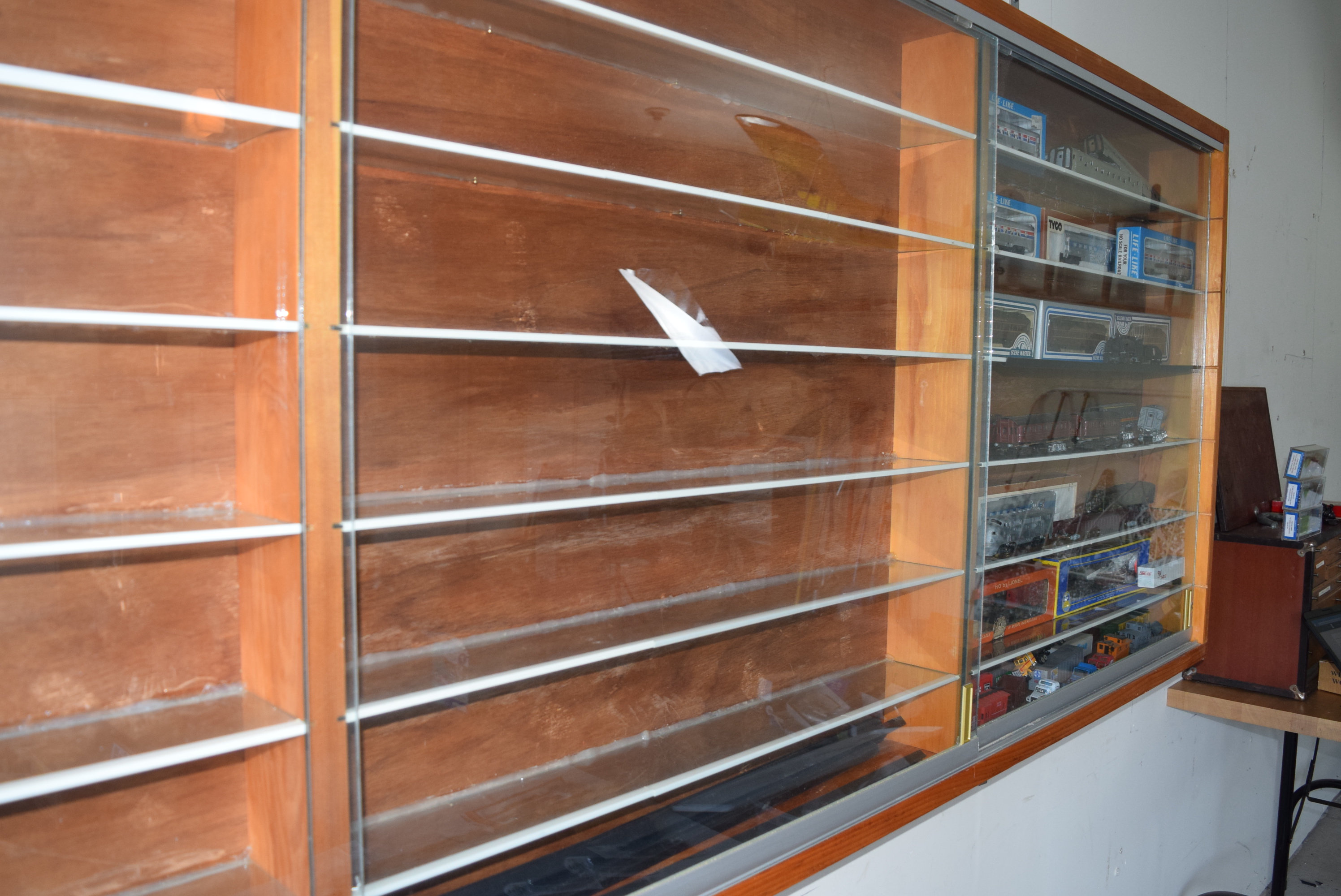Glass-Front Wall Mount Display Case for Model Railroading