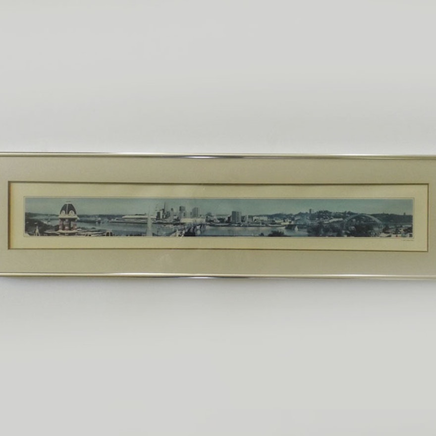 Signed Edward Pikar Panoramic Cincinnati Skyline Photo Print