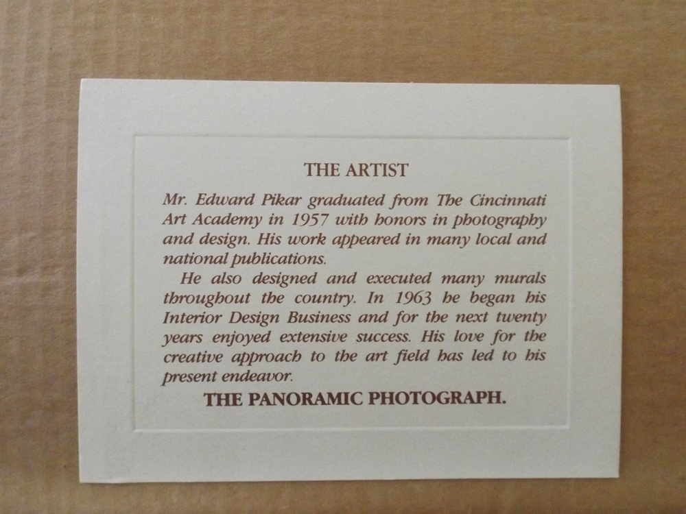 Signed Edward Pikar Panoramic Cincinnati Skyline Photo Print