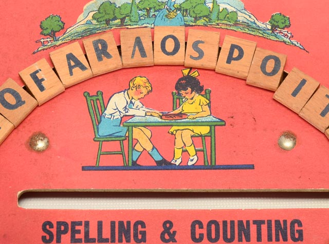 Vintage Children's Spelling and Counting Board