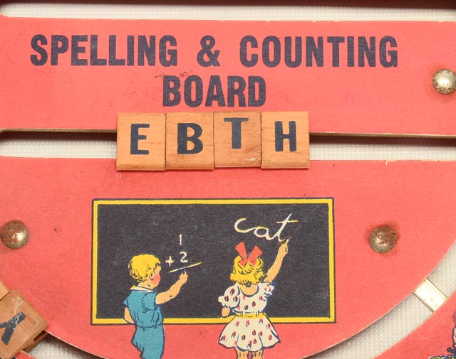 Vintage Children's Spelling and Counting Board