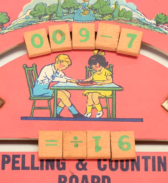 Vintage Children's Spelling and Counting Board