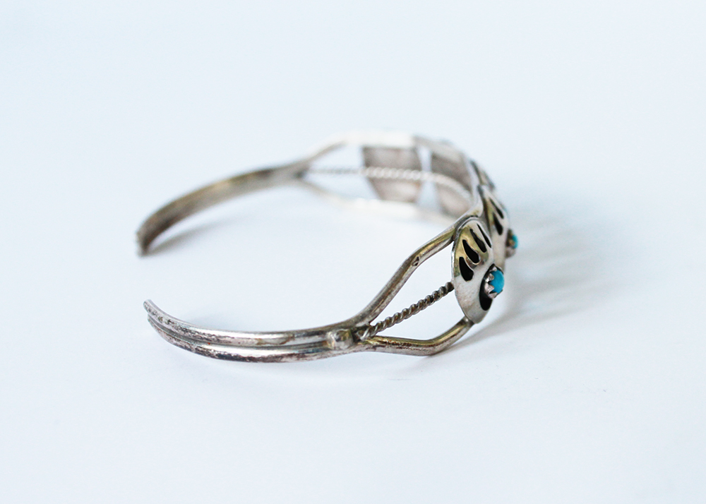 Sterling and Turquoise Bear Claw Cuff