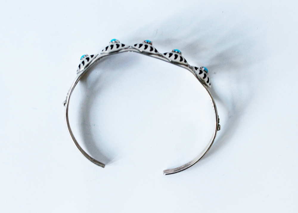 Sterling and Turquoise Bear Claw Cuff