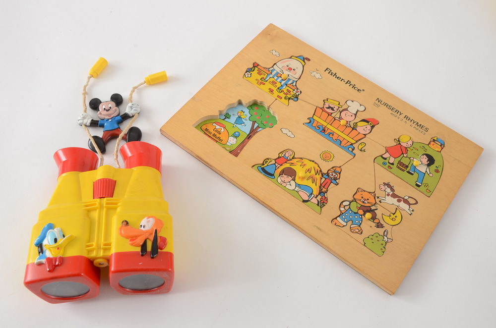 Box Lot of Mixed Vintage Fisher Price Toys