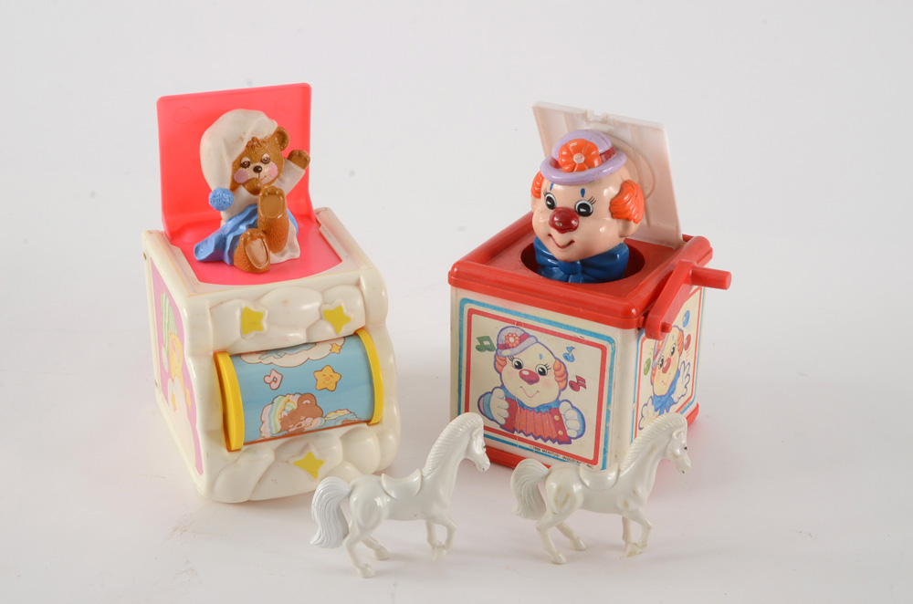 Box Lot of Mixed Vintage Fisher Price Toys