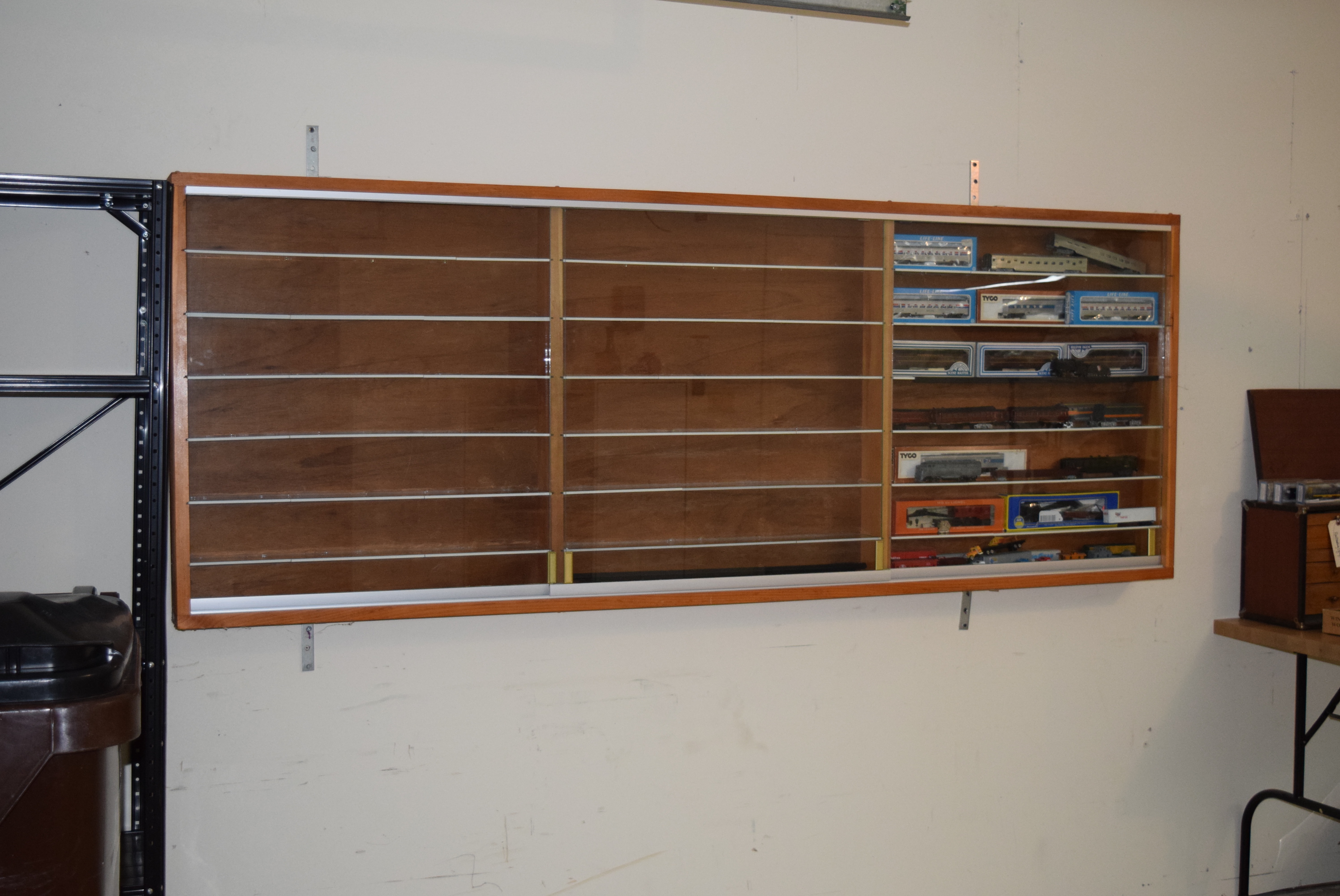 Glass-Front Wall Mount Display Case for Model Railroading