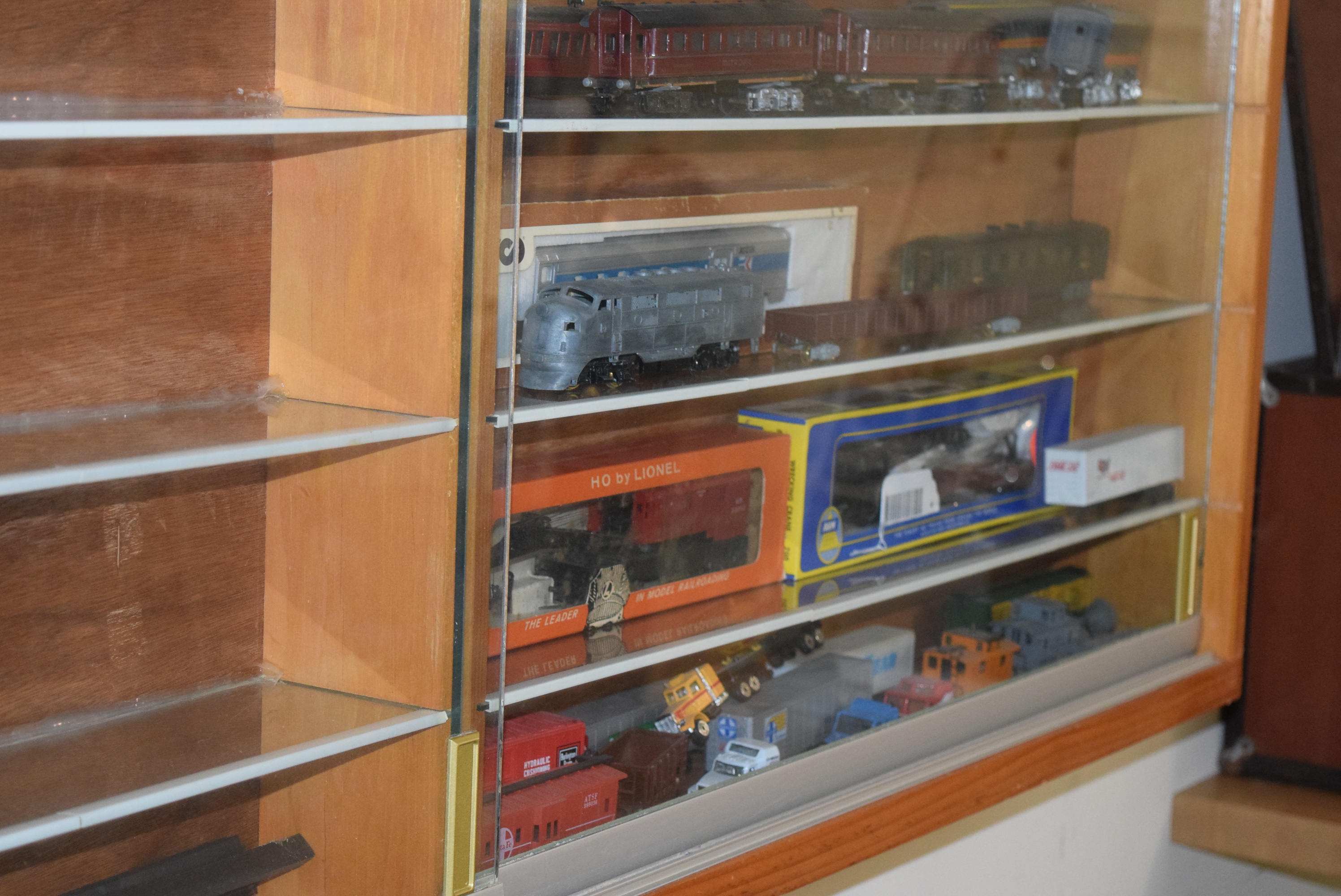 Glass-Front Wall Mount Display Case for Model Railroading