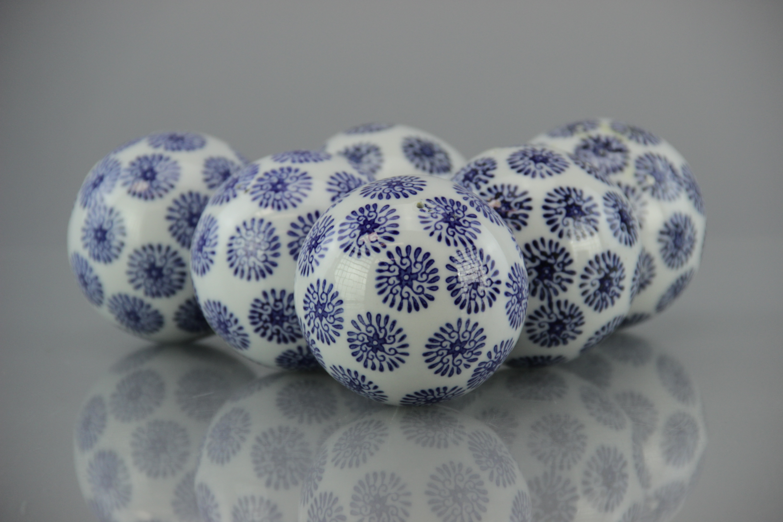 Set of Six Decorative Ceramic Balls