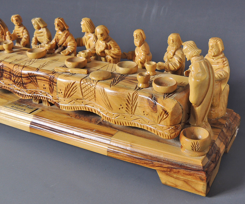 Last Supper Olive Wood Carving Zacharia Bros.