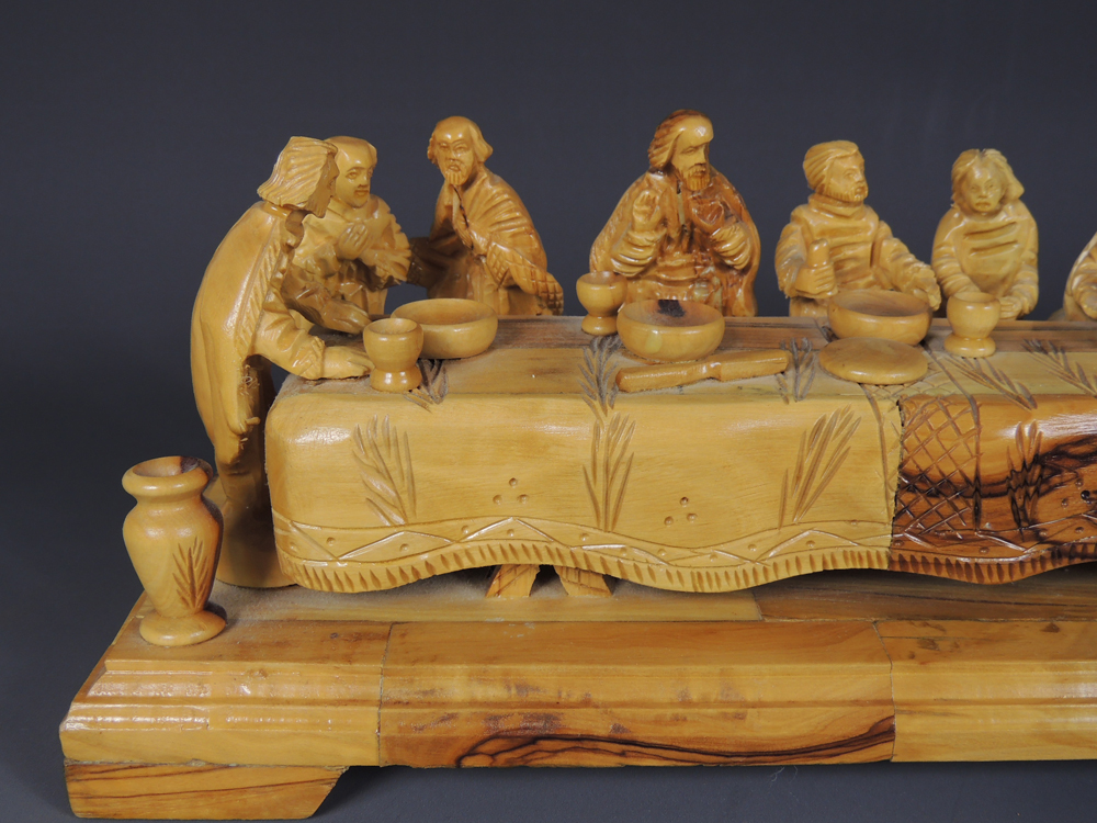 Last Supper Olive Wood Carving Zacharia Bros.