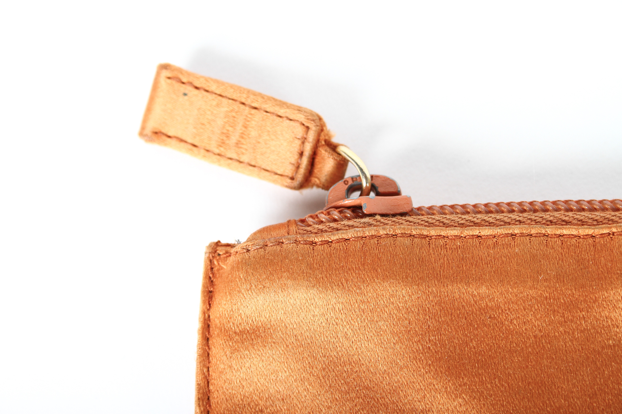 Satin Prada Pouch in Terracotta