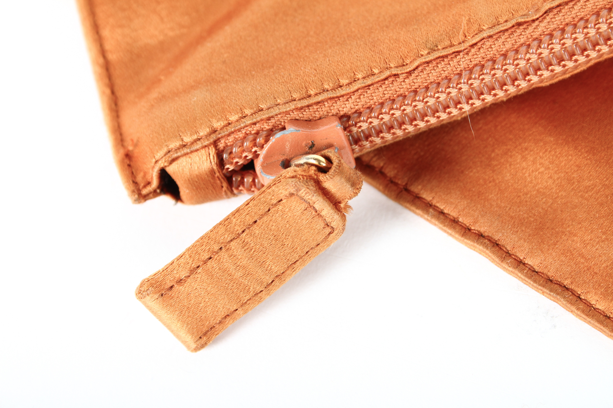 Satin Prada Pouch in Terracotta