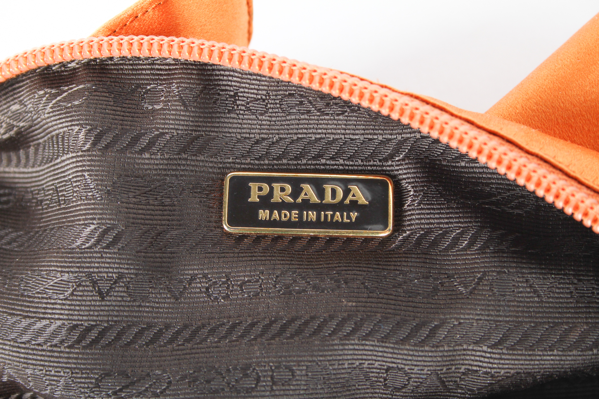 Satin Prada Pouch in Terracotta