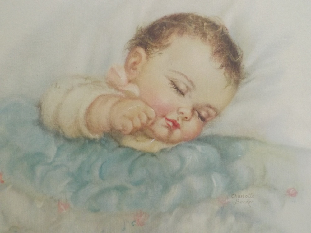 Pair of Delightful Charlotte Becker Baby Lithographs