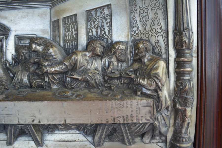 M. Registrado Framed Metal Relief "The Last Supper"