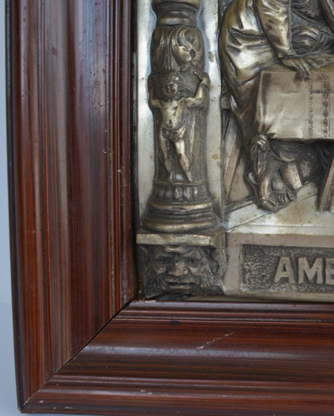 M. Registrado Framed Metal Relief "The Last Supper"