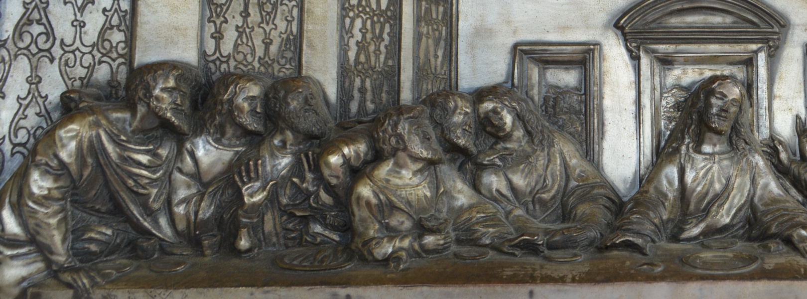 M. Registrado Framed Metal Relief "The Last Supper"