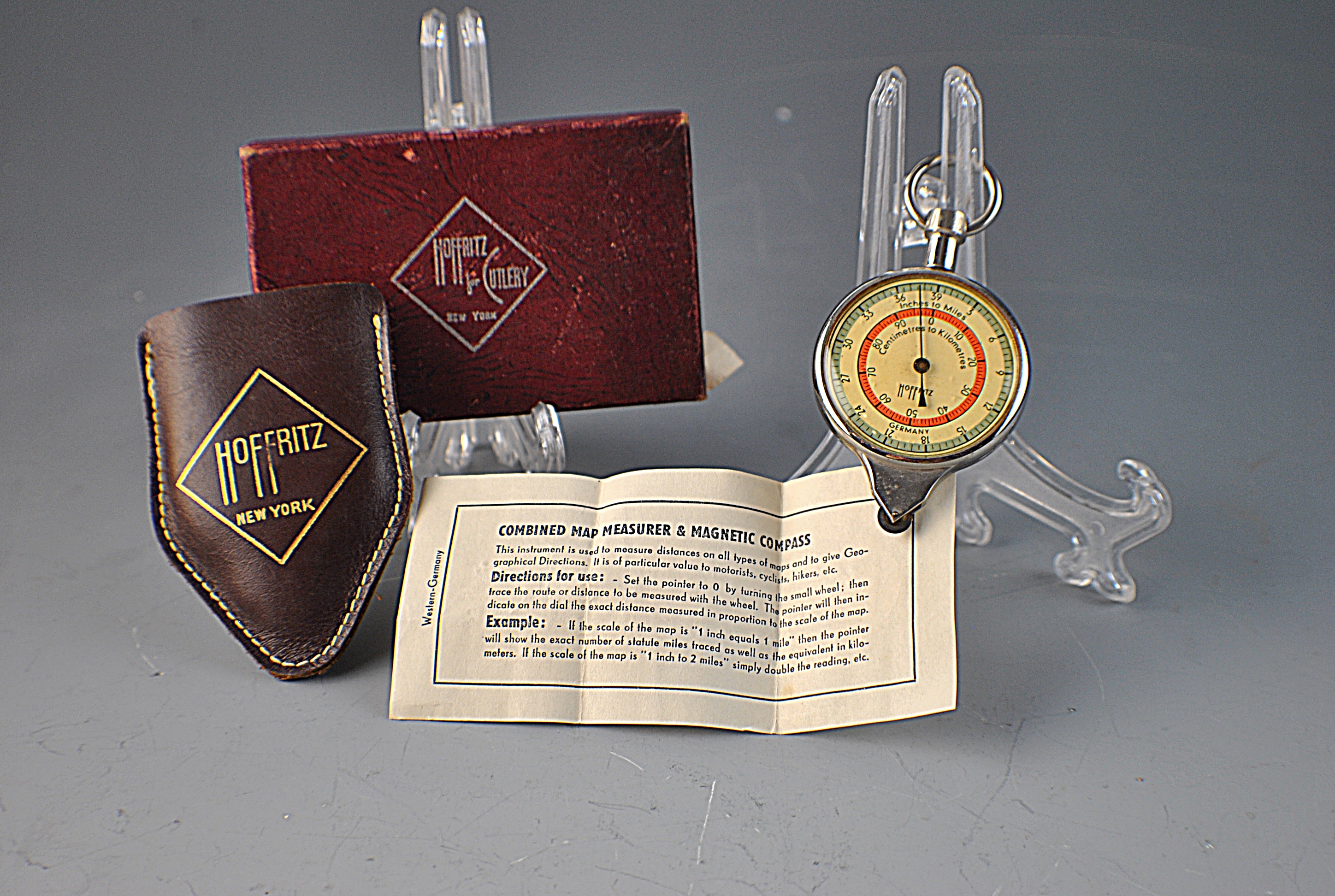 Vintage Hoffritz Germany Map Measurer & Compass in Box