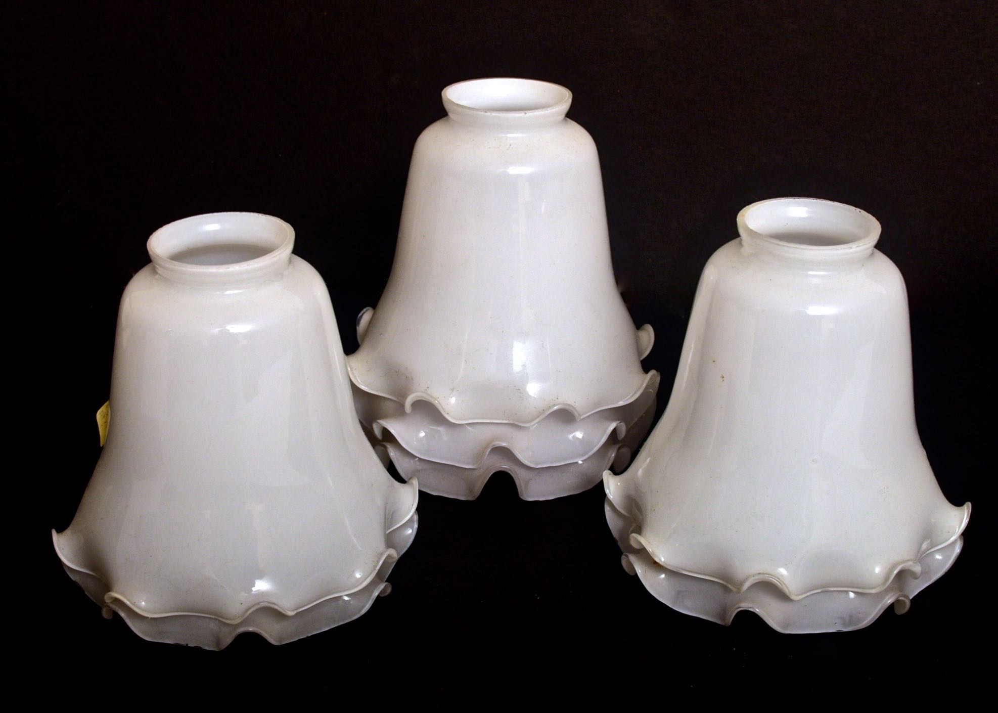 Collection of Vintage Milk Glass Lamp Shades