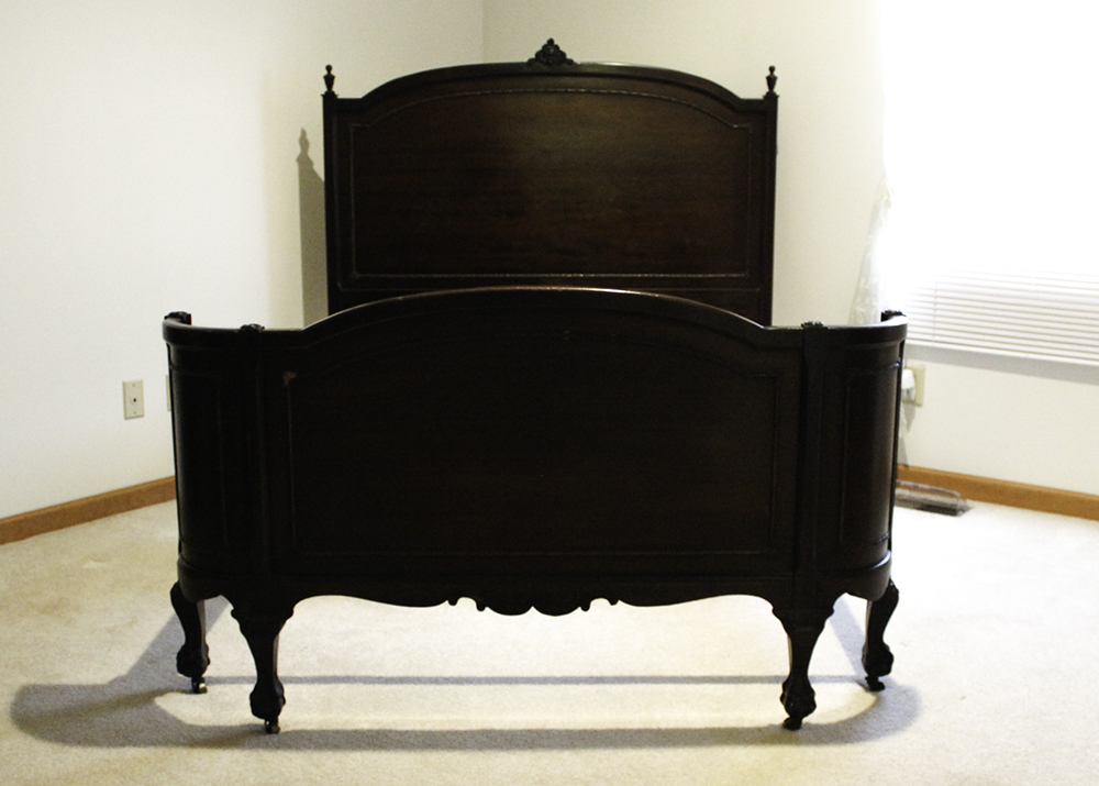 Antique Bed with Wrap-Around Footboard