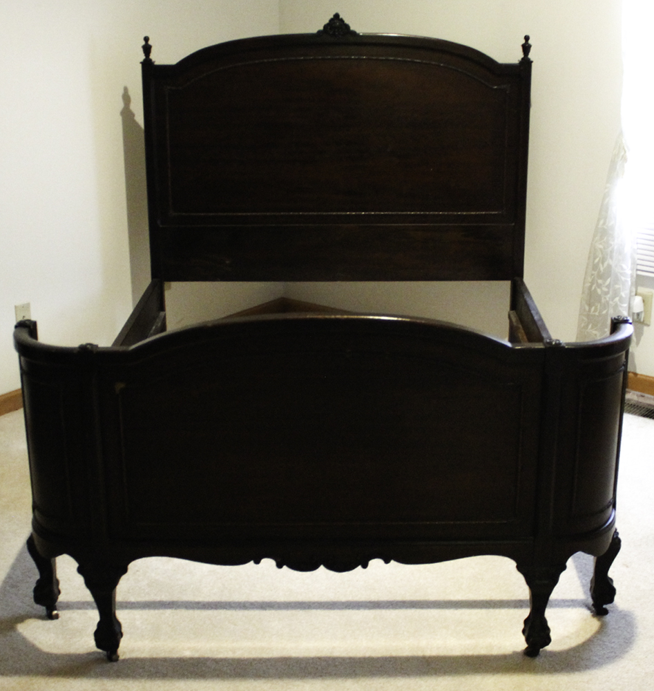 Antique Bed with Wrap-Around Footboard