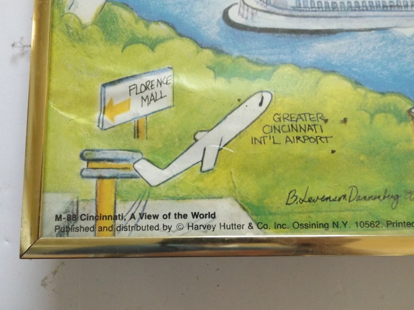 Illustrated Cincinnati Birds Eye View Poster