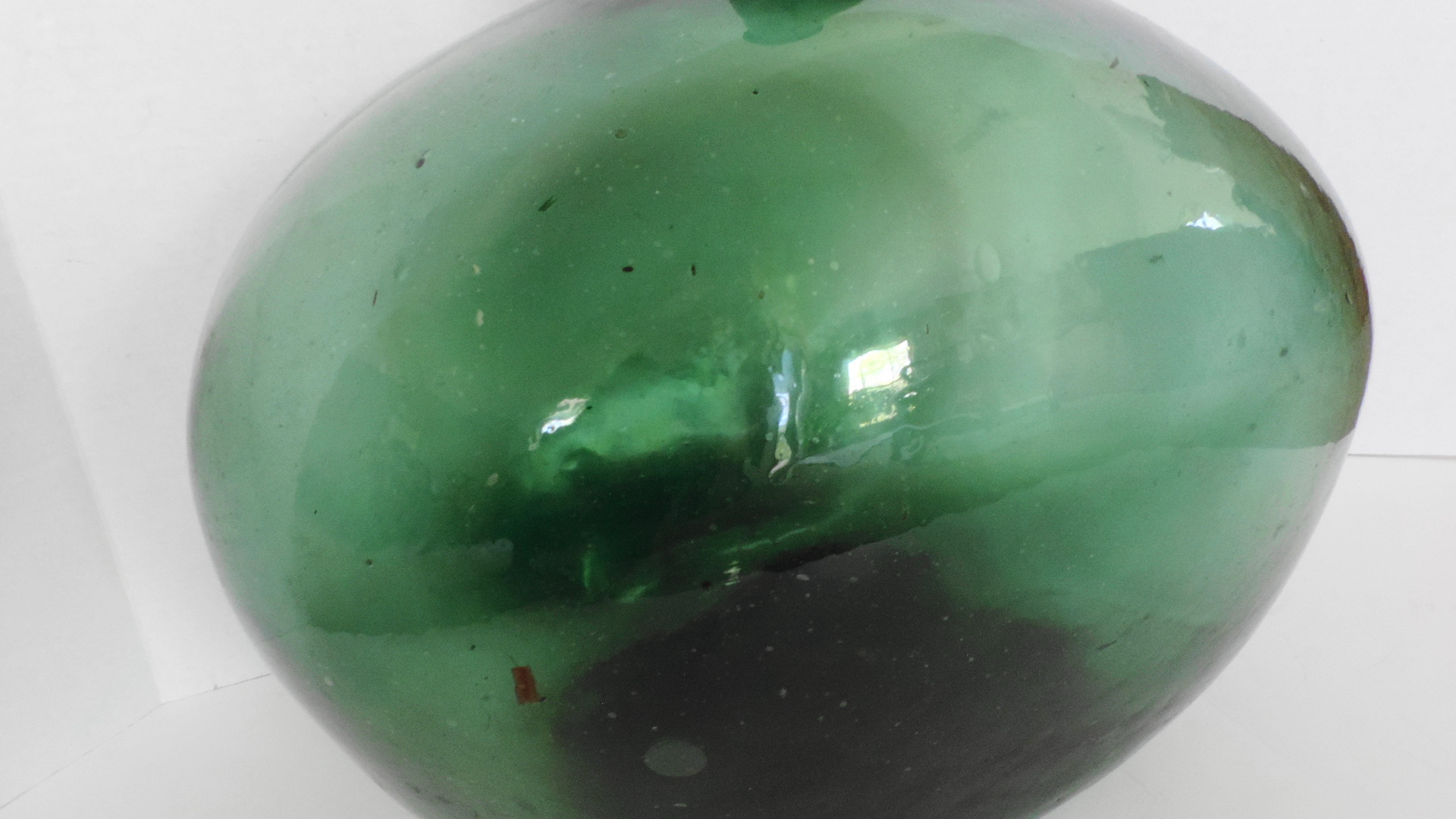 Antique Green Glass Demijohn