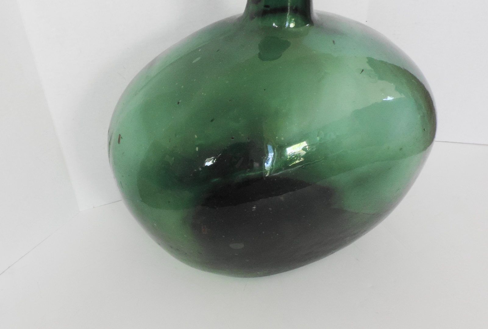 Antique Green Glass Demijohn