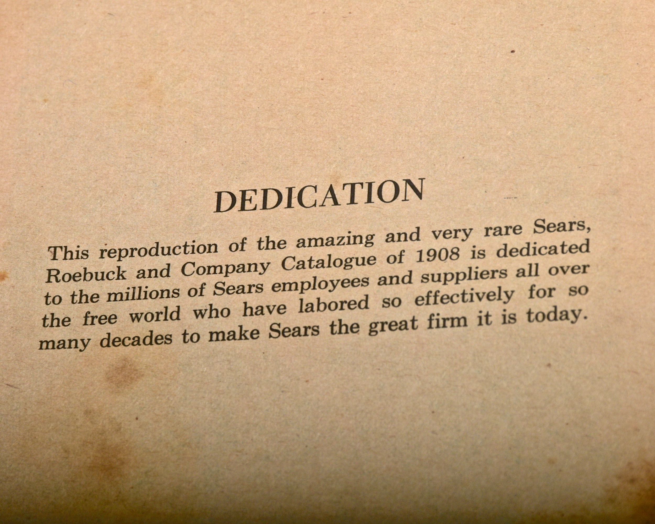 Vintage 1908 Sears Roebuck Catalogue