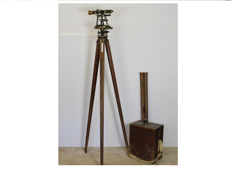 E. Dietzen Co. Vintage Brass Transit, Tripod and Case