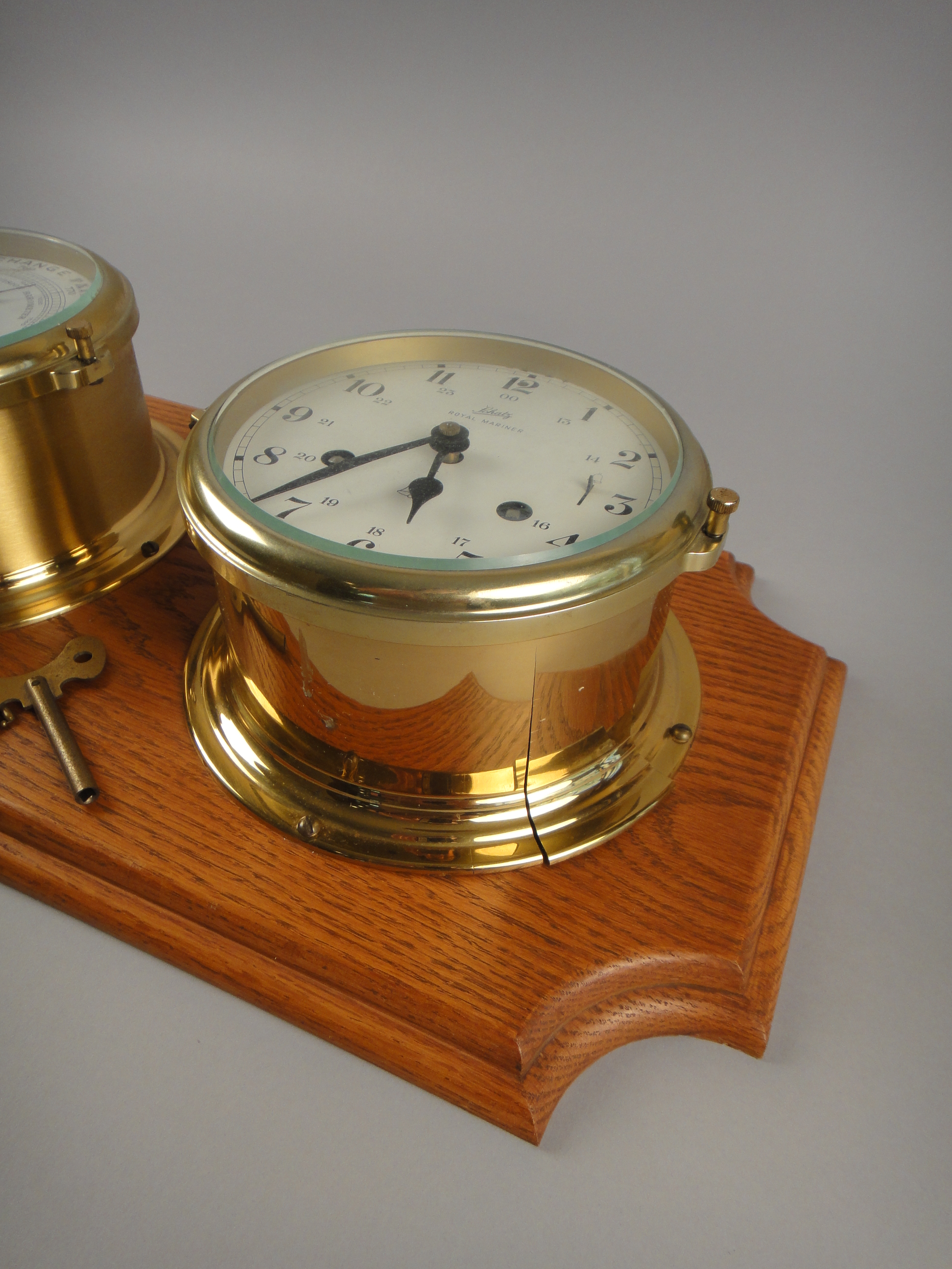 Vintage Schatz Royal Mariner Eight Day Clock and Barometer