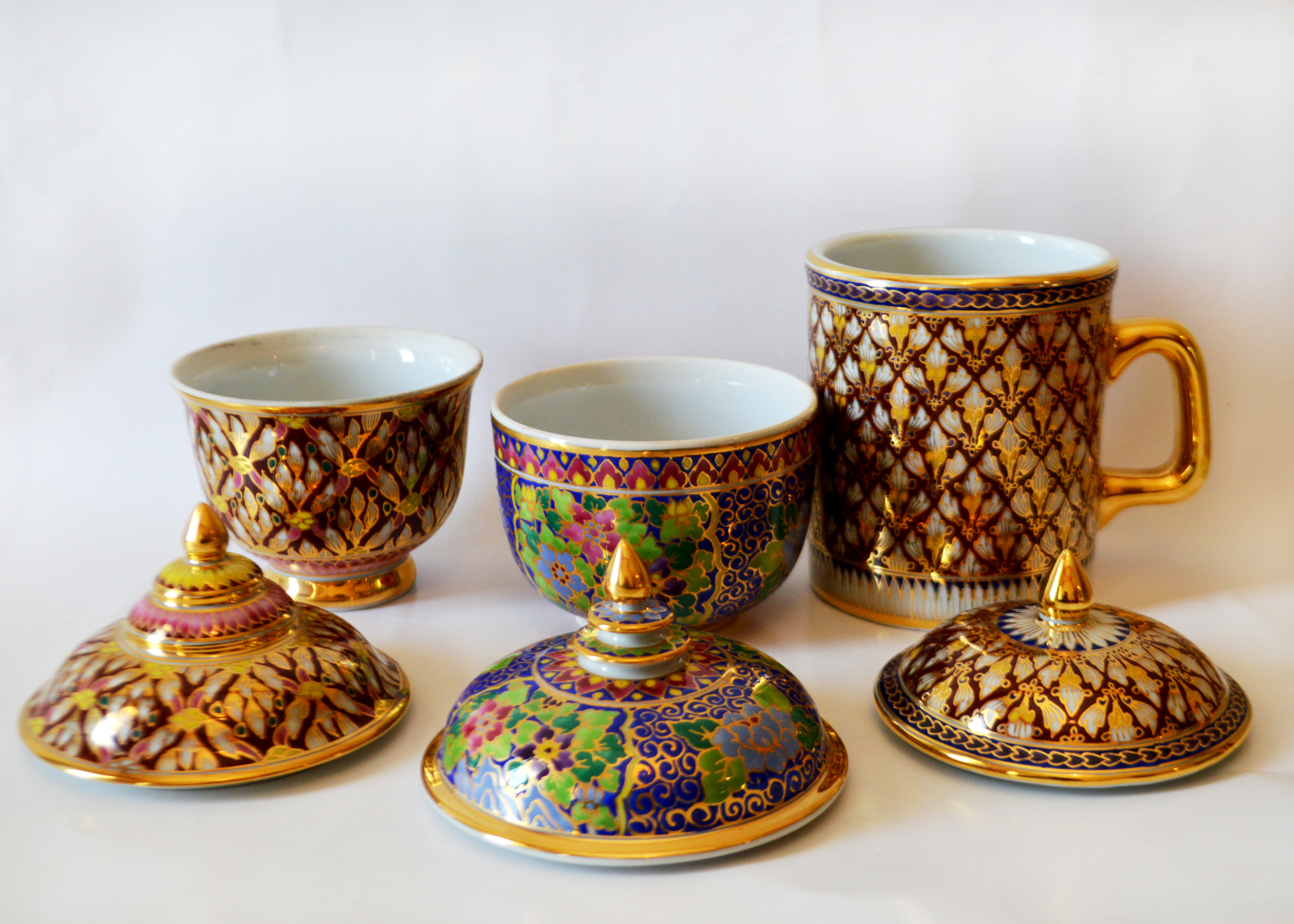 Offering of Hand-Painted Bejarong Porcelain from Thailand