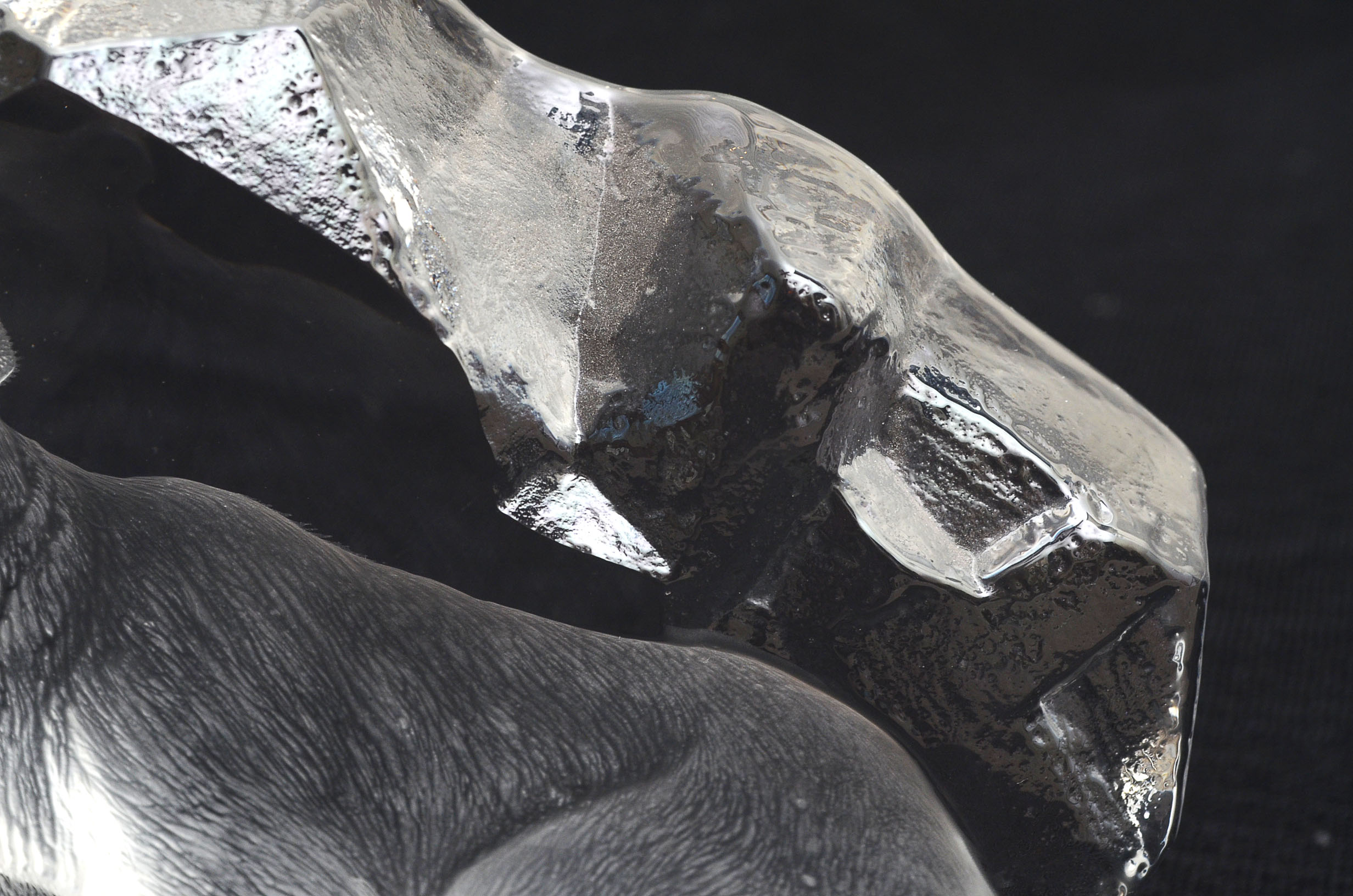 Mats Jonasson Crystal Intaglio Sculpture of Polar Bear