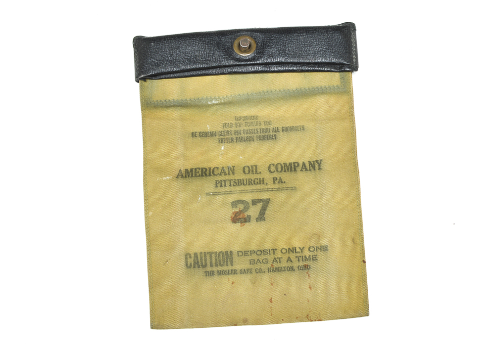 A Vintage American Oil Company Bank Bag from Pittsburgh