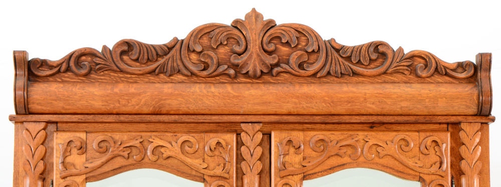 Late Victorian Oak Knock-Down Mirrored Wardrobe