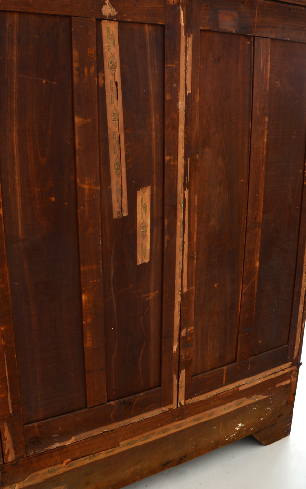 Late Victorian Oak Knock-Down Mirrored Wardrobe