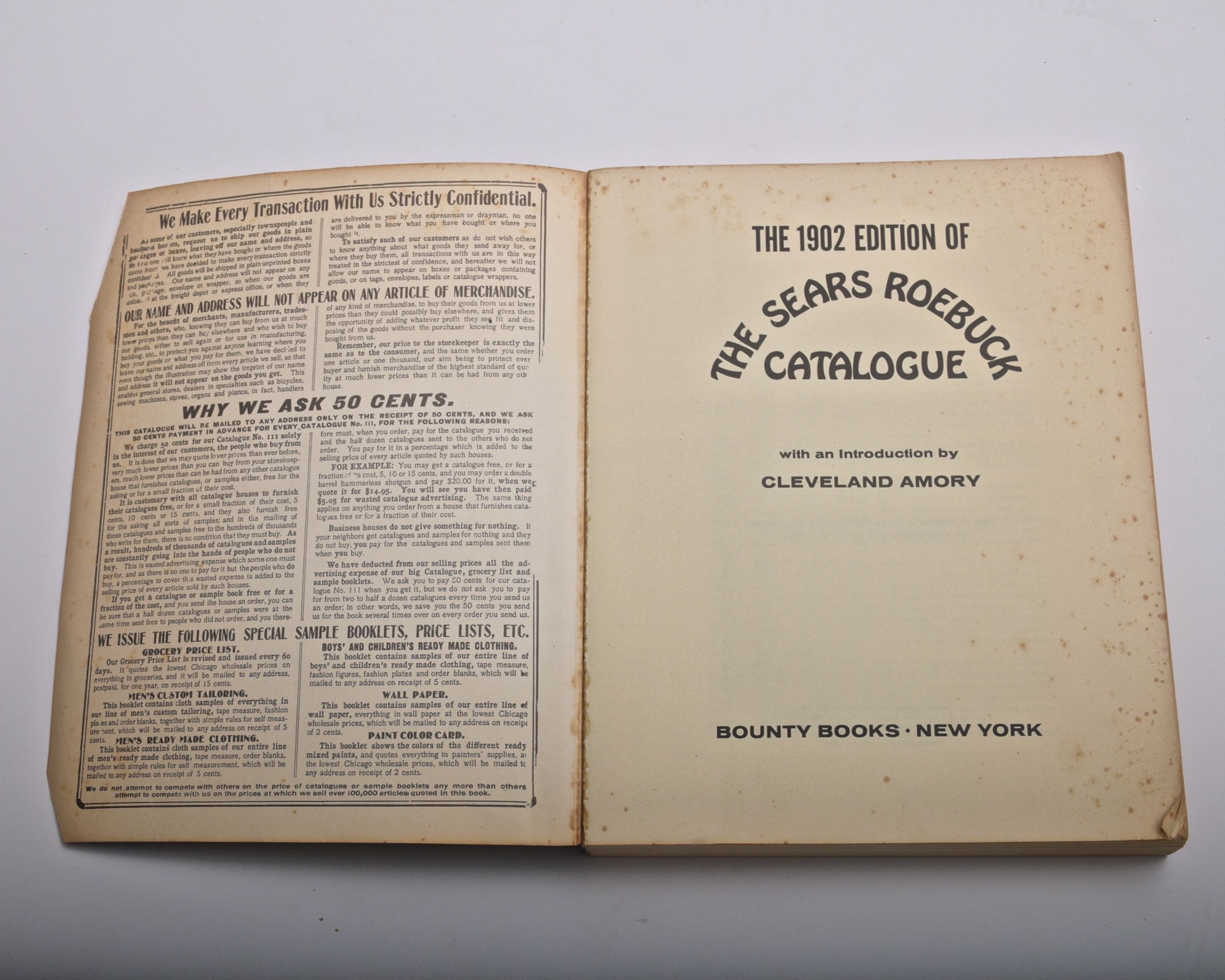 Vintage 1908 Sears Roebuck Catalogue