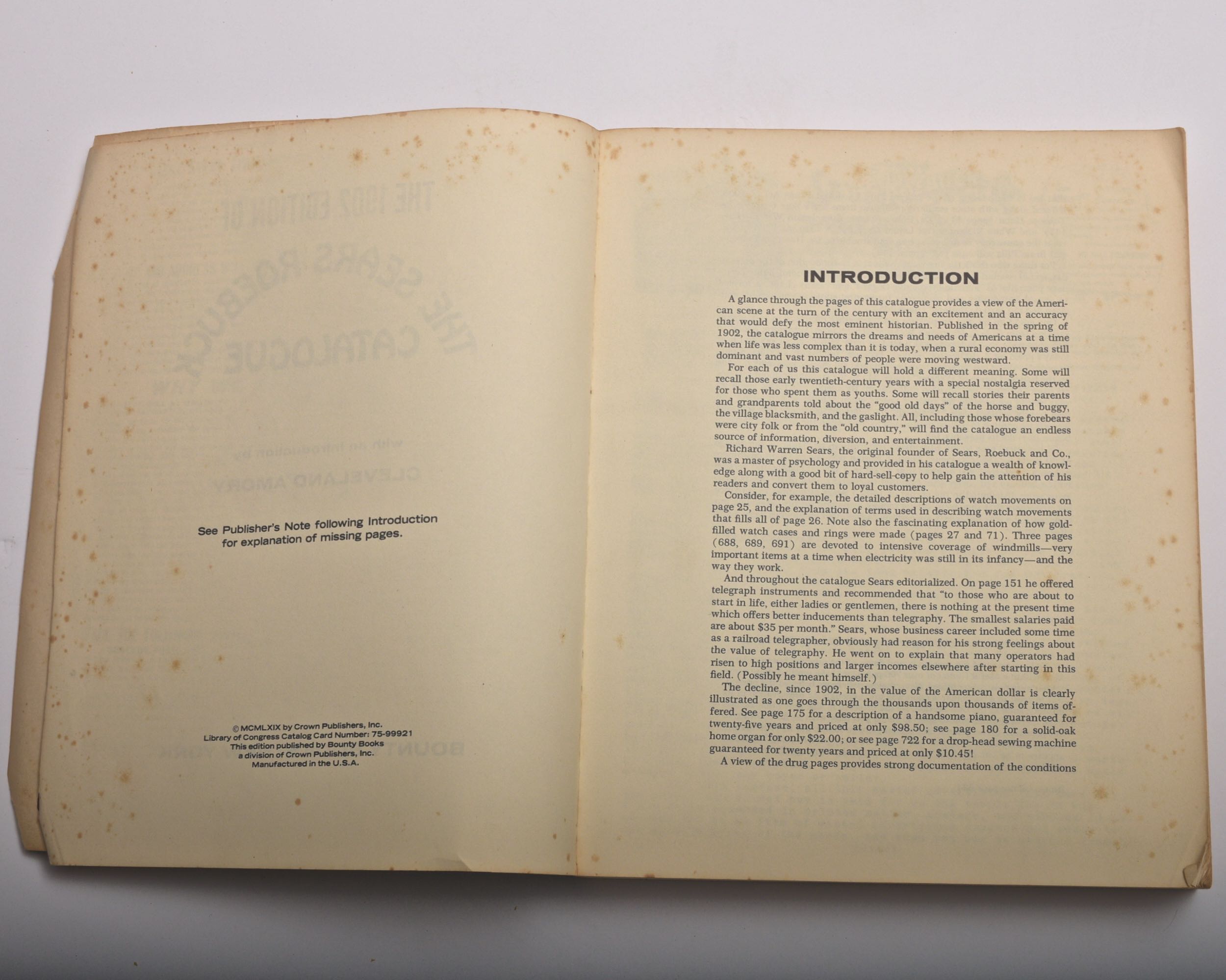 Vintage 1908 Sears Roebuck Catalogue