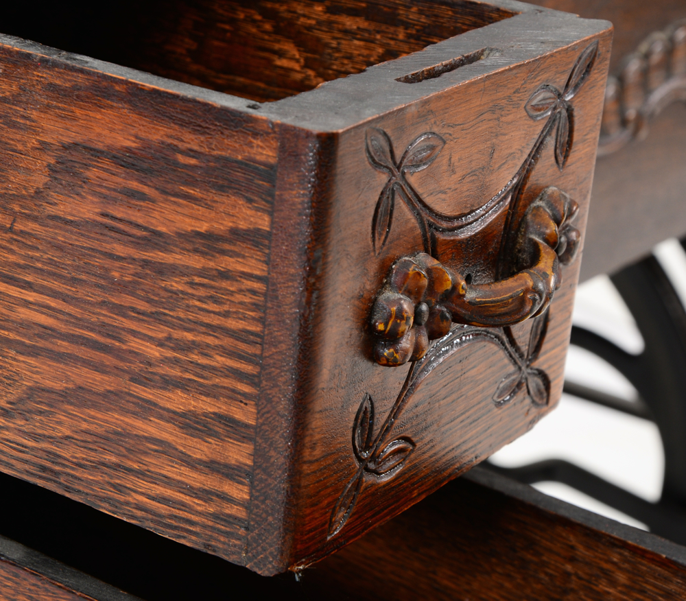 Antique Steinkamp Sewing Machine in Oak Table