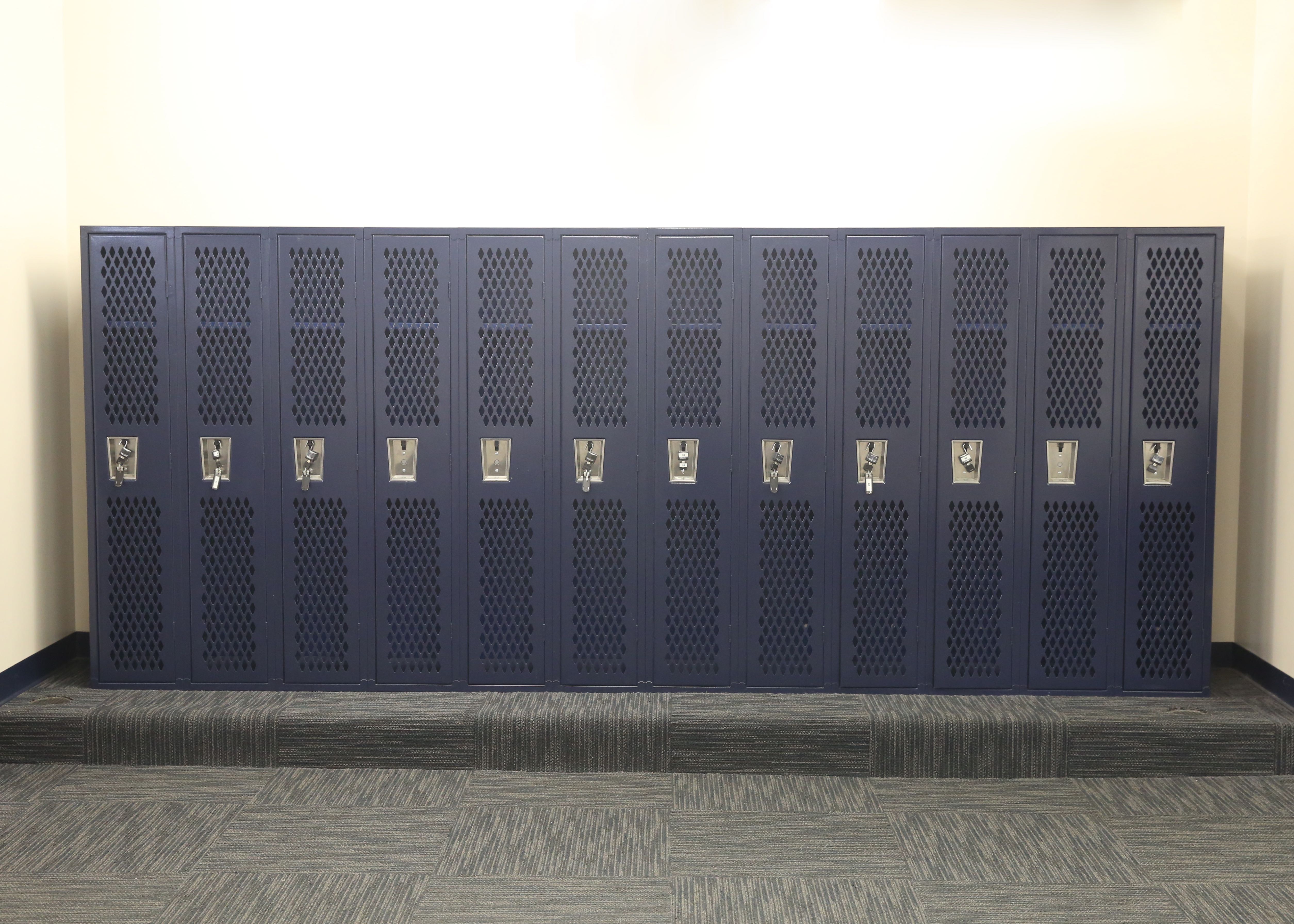 Twelve Single Tier Ventilated Lockers