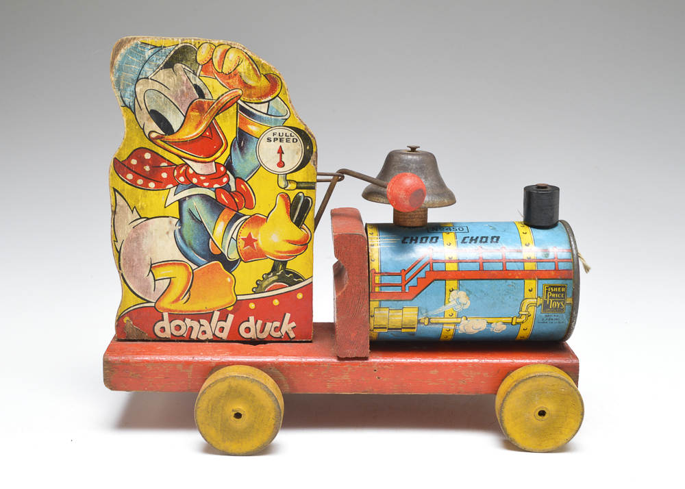 Vintage Fisher Price Donald Duck Choo-Choo Wood Toy