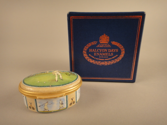 Halcyon Days Enamel Wimbledon Championship 1888 Trinket Box